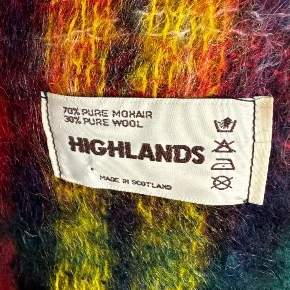 Vintage Winter Warm Mohair & Wool Scarf Long 70